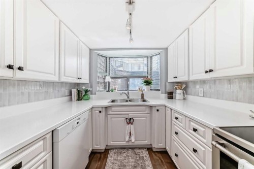 401-3719B 49 Street Nw, Calgary, AB - Indoor Photo Showing Kitchen With Double Sink