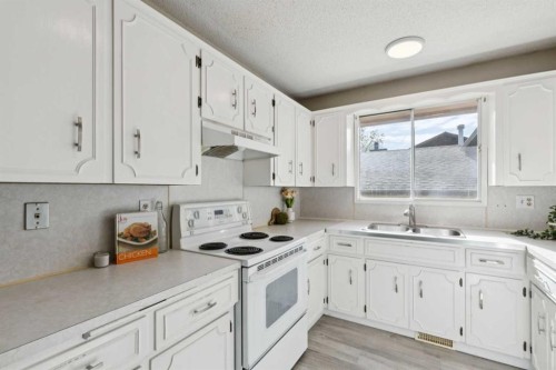 1121 Berkley Drive Nw, Calgary, AB - Indoor Photo Showing Kitchen With Double Sink