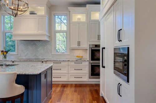 124 Posthill Drive Sw, Calgary, AB - Indoor Photo Showing Kitchen With Upgraded Kitchen