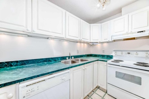 3301-393 Patterson Hill Sw, Calgary, AB - Indoor Photo Showing Kitchen With Double Sink