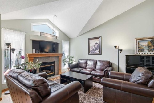 69 Chaparral Villas Se, Calgary, AB - Indoor Photo Showing Living Room With Fireplace