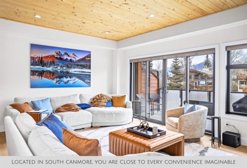 1-826 7Th Street, Canmore, AB - Indoor Photo Showing Living Room