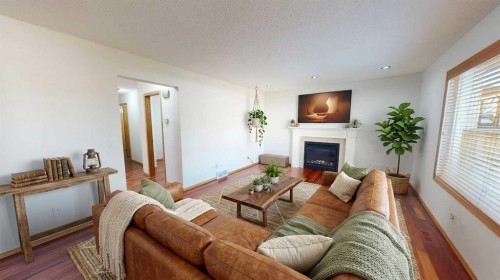 60 Sunmeadows Court Se, Calgary, AB - Indoor Photo Showing Living Room With Fireplace