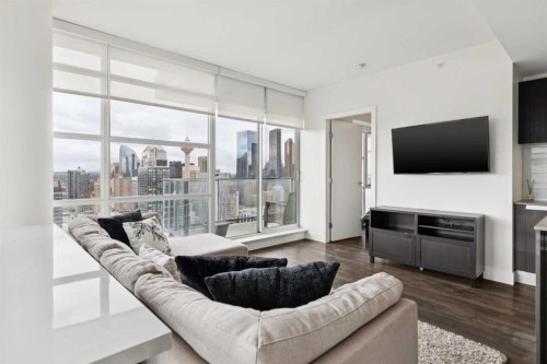 3407-1122 3 Street Se, Calgary, AB - Indoor Photo Showing Living Room