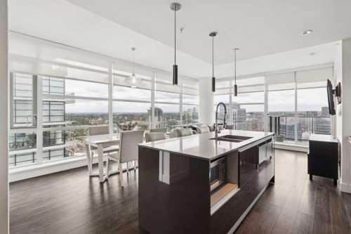 3407-1122 3 Street Se, Calgary, AB - Indoor Photo Showing Kitchen With Double Sink With Upgraded Kitchen