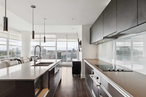 3407-1122 3 Street Se, Calgary, AB - Indoor Photo Showing Kitchen With Double Sink With Upgraded Kitchen