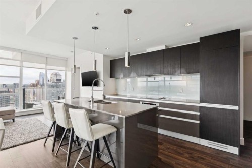 3407-1122 3 Street Se, Calgary, AB - Indoor Photo Showing Kitchen With Double Sink With Upgraded Kitchen