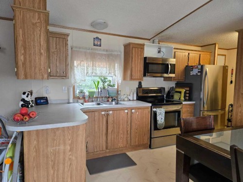 5A-6101 20 Avenue, Coleman, AB - Indoor Photo Showing Kitchen With Double Sink