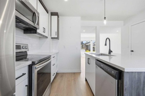 58 Taraglen Road Ne, Calgary, AB - Indoor Photo Showing Kitchen With Stainless Steel Kitchen With Upgraded Kitchen