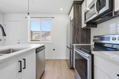 58 Taraglen Road Ne, Calgary, AB - Indoor Photo Showing Kitchen With Stainless Steel Kitchen