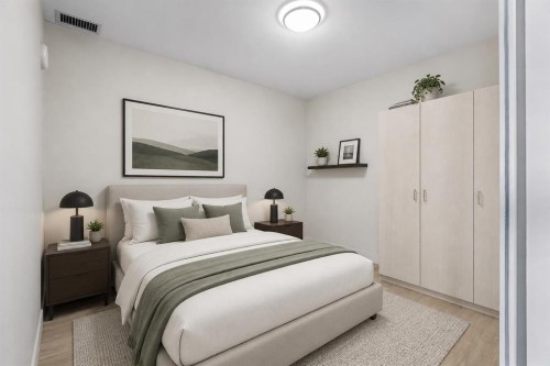 1712-222 Riverfront Avenue Sw, Calgary, AB - Indoor Photo Showing Bedroom