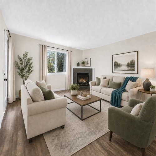 202-6148 Bowness Road Nw, Calgary, AB - Indoor Photo Showing Living Room With Fireplace