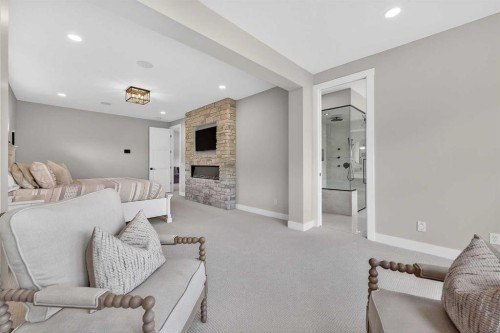 125 Hampstead Mews Nw, Calgary, AB - Indoor Photo Showing Living Room With Fireplace