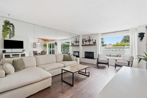25-228 Theodore Place Nw, Calgary, AB - Indoor Photo Showing Living Room With Fireplace