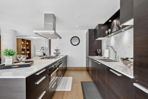 807-738 1 Avenue Sw, Calgary, AB - Indoor Photo Showing Kitchen With Double Sink With Upgraded Kitchen