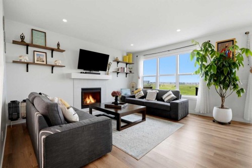 642 Cornerstone Avenue Ne, Calgary, AB - Indoor Photo Showing Living Room With Fireplace