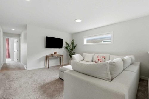 642 Cornerstone Avenue Ne, Calgary, AB - Indoor Photo Showing Living Room