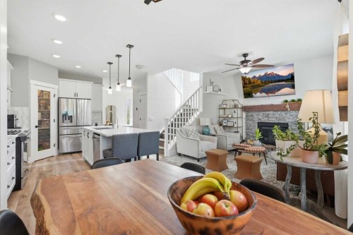 245 Cimarron Vista Way, Okotoks, AB - Indoor With Fireplace