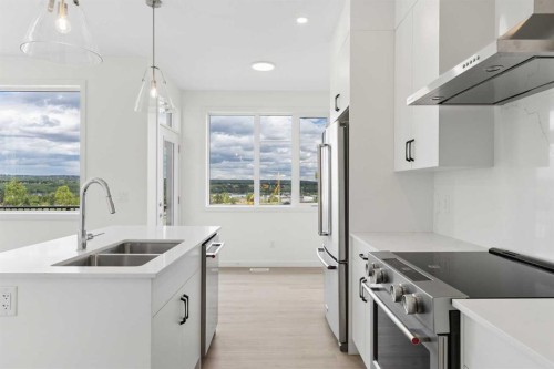 11-1453 Na'A Drive Sw, Calgary, AB - Indoor Photo Showing Kitchen With Double Sink