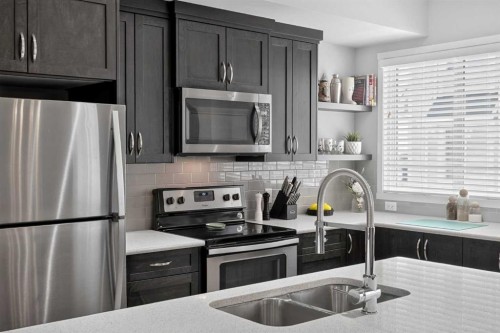 412 Nolanlake Villas Nw, Calgary, AB - Indoor Photo Showing Kitchen With Double Sink With Upgraded Kitchen