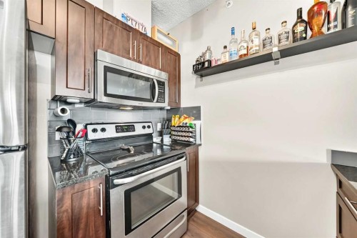 1406-325 3 Street Se, Calgary, AB - Indoor Photo Showing Kitchen With Stainless Steel Kitchen