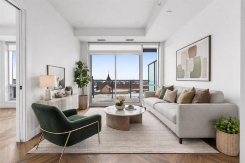 606-8445 Broadcast Avenue Sw, Calgary, AB - Indoor Photo Showing Living Room