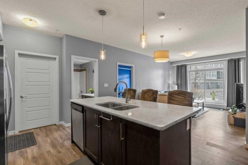 114-6703 New Brighton Avenue Se, Calgary, AB - Indoor Photo Showing Kitchen With Double Sink