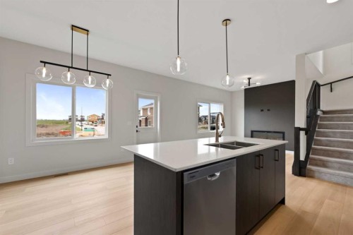 38 Waterford Mews, Chestermere, AB - Indoor Photo Showing Kitchen With Double Sink