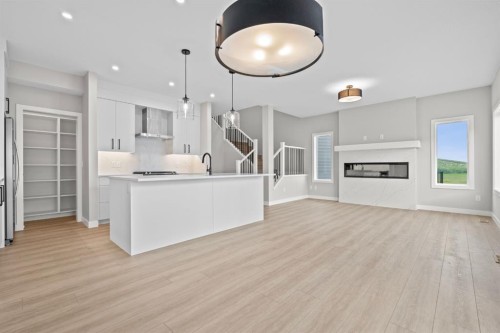 129 Walgrove Bay Se, Calgary, AB - Indoor With Fireplace