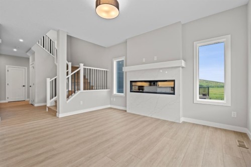 129 Walgrove Bay Se, Calgary, AB - Indoor With Fireplace