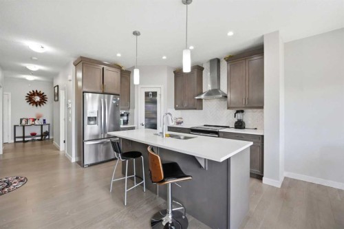 107 Savanna Way Ne, Calgary, AB - Indoor Photo Showing Kitchen With Upgraded Kitchen