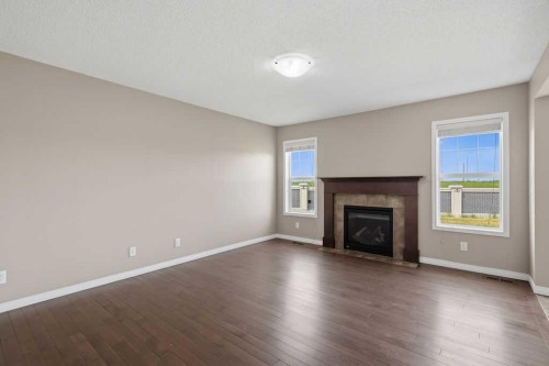 205 Cityscape Gardens Ne, Calgary, AB - Indoor Photo Showing Living Room With Fireplace