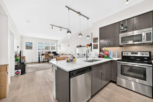 231-25 Auburn Meadows Avenue Se, Calgary, AB - Indoor Photo Showing Kitchen With Stainless Steel Kitchen With Double Sink