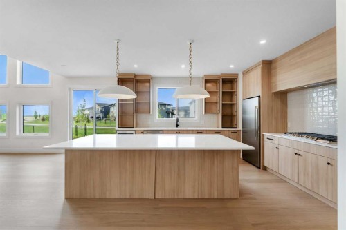 99 South Shore Road, Chestermere, AB - Indoor Photo Showing Kitchen With Upgraded Kitchen