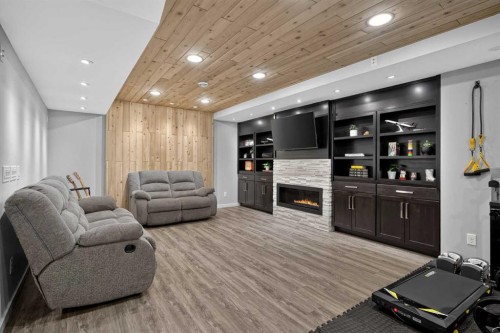 367 Mahogany Terrace Se, Calgary, AB - Indoor With Fireplace