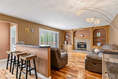 152 Douglas Glen Mews Se, Calgary, AB - Indoor Photo Showing Living Room With Fireplace