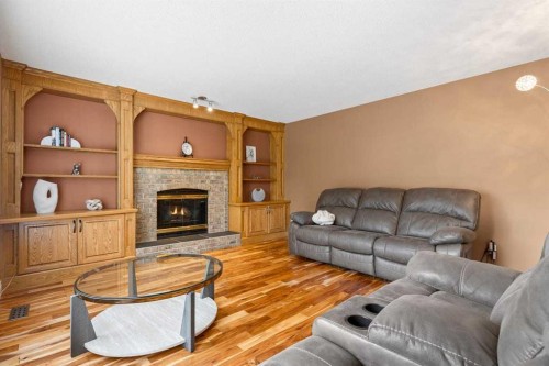152 Douglas Glen Mews Se, Calgary, AB - Indoor Photo Showing Living Room With Fireplace
