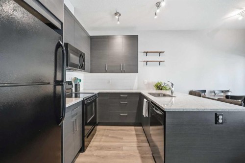 204 Jumping Pound Common, Cochrane, AB - Indoor Photo Showing Kitchen With Double Sink With Upgraded Kitchen
