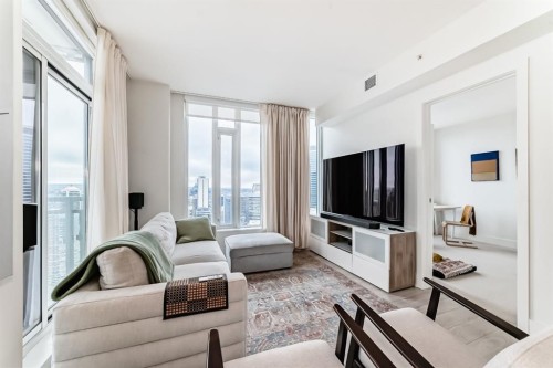 2804-901 10 Avenue Sw, Calgary, AB - Indoor Photo Showing Living Room