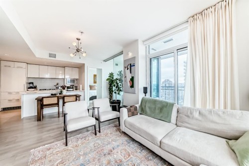 2804-901 10 Avenue Sw, Calgary, AB - Indoor Photo Showing Living Room