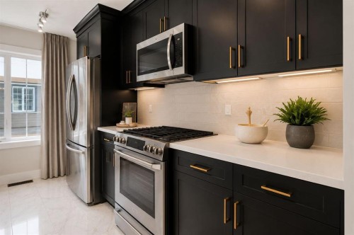 277 Auburn Meadows Drive Se, Calgary, AB - Indoor Photo Showing Kitchen With Stainless Steel Kitchen With Upgraded Kitchen