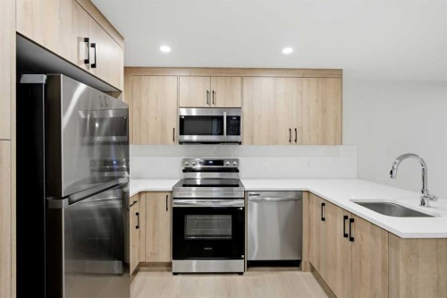 695 Buffaloberry Manor Se, Calgary, AB - Indoor Photo Showing Kitchen With Stainless Steel Kitchen
