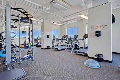 1004-930 6 Avenue Sw, Calgary, AB - Indoor Photo Showing Gym Room