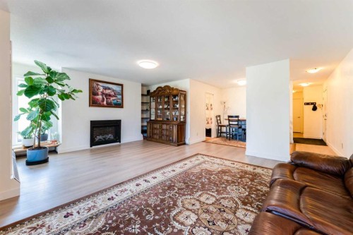204-3747 42 Street Nw, Calgary, AB - Indoor Photo Showing Living Room With Fireplace