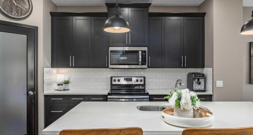 220 Copperpond Green Se, Calgary, AB - Indoor Photo Showing Kitchen With Upgraded Kitchen