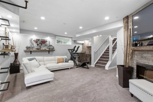 117 Auburn Glen Drive Se, Calgary, AB - Indoor With Fireplace