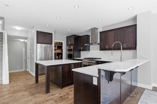 117 Auburn Glen Drive Se, Calgary, AB - Indoor Photo Showing Kitchen With Stainless Steel Kitchen With Upgraded Kitchen