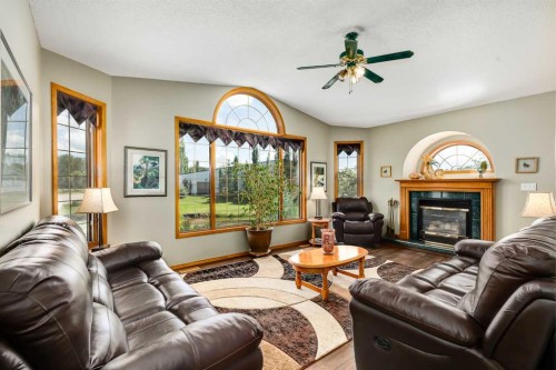 51328 Range Road 231, Sherwood Park, AB - Indoor Photo Showing Living Room With Fireplace