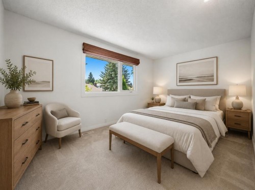 120 Lake Placid Road Se, Calgary, AB - Indoor Photo Showing Bedroom