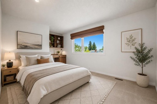 120 Lake Placid Road Se, Calgary, AB - Indoor Photo Showing Bedroom